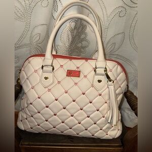 Betsey Johnson Off-White Pink Heart Handbag